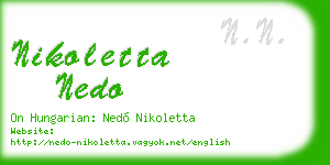 nikoletta nedo business card