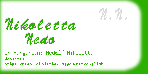 nikoletta nedo business card